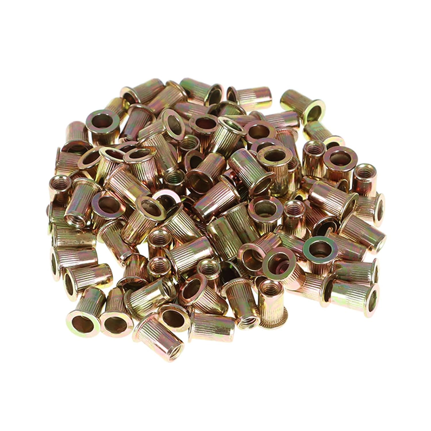 Timunr 100 piezas M6 Kit de tuercas remachadoras Kit surtido de tuercas de remache cabeza plana roscada tuerca de inserción