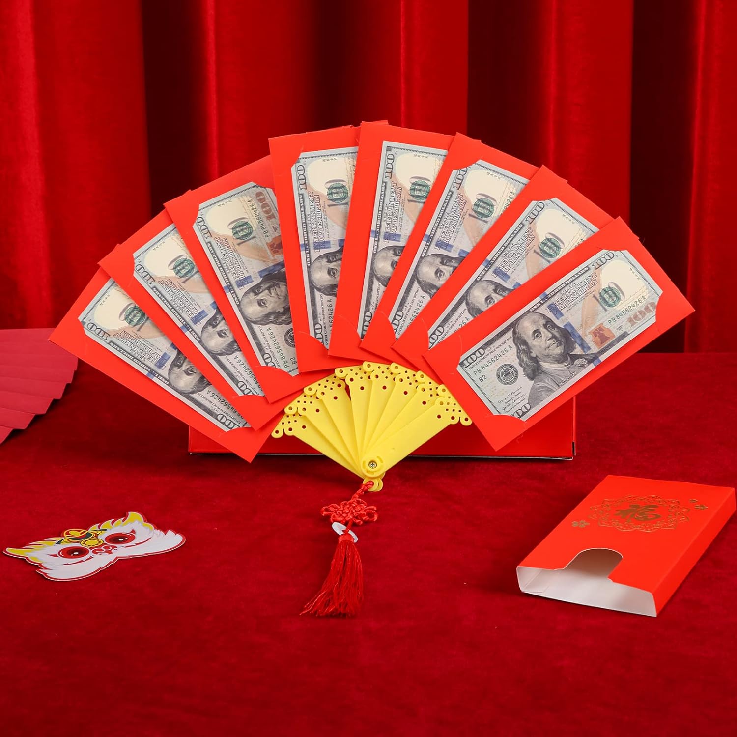 Sobres rojos chinos 2024 Año del Dragón Paquete rojo Festival de primavera Paquetes de dinero de la suerte para sobres de dinero de la suerte Boda