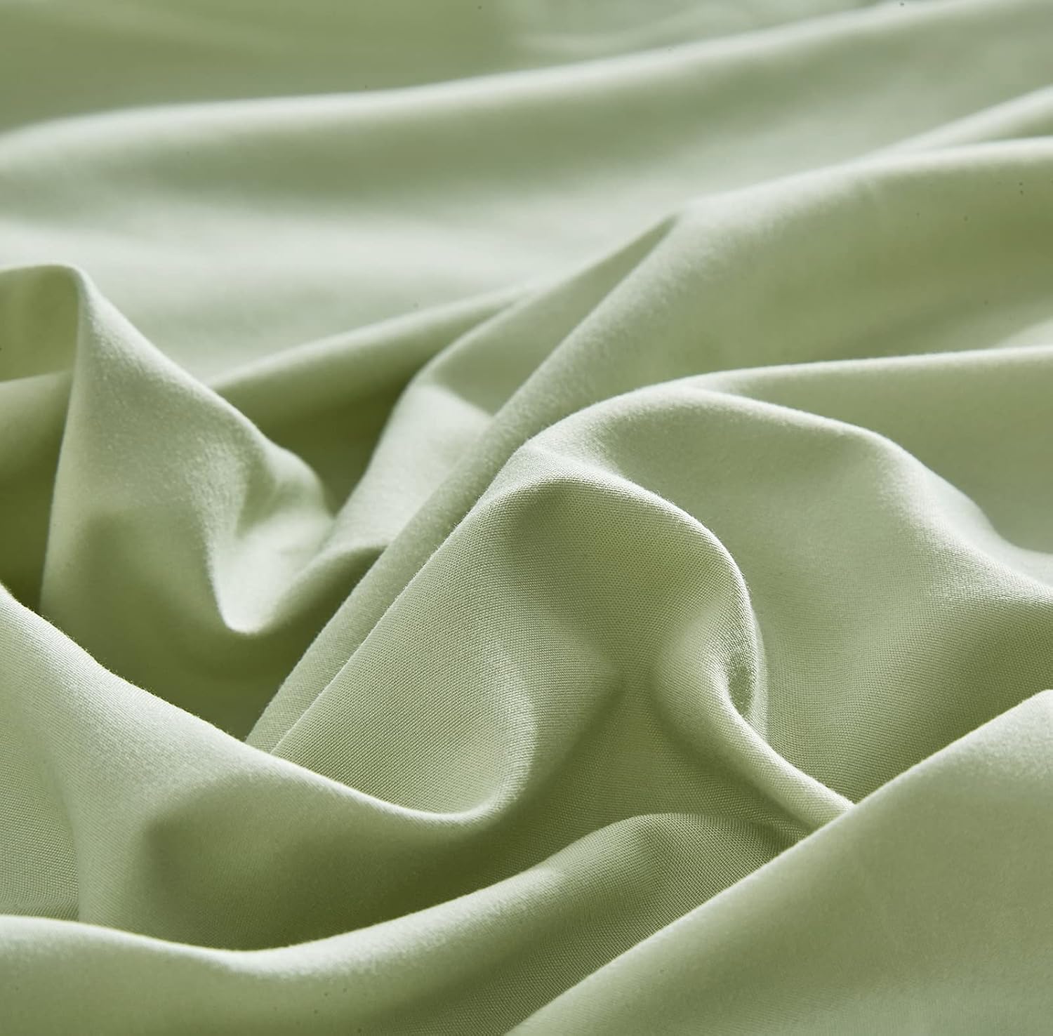 CLOTHKNOW Juego de edredón verde California King, juego de ropa de cama verde salvia, juegos de ropa de cama verde claro, juegos de edredón de cama