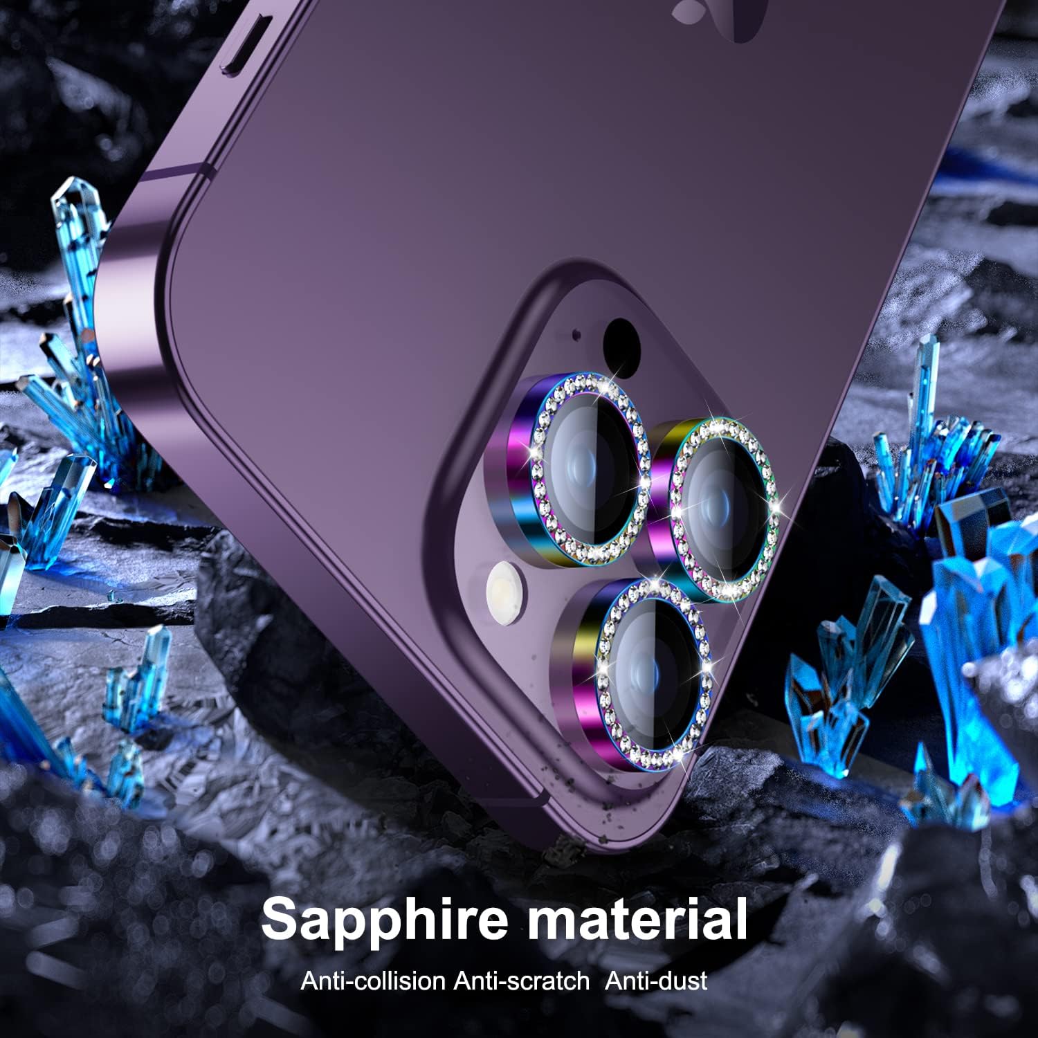 BAZO Protector de lente de cámara para iPhone 14 ProiPhone 14 Pro Max, protección contra caídas Cubierta de cámara de vidrio templado 9H, pantalla