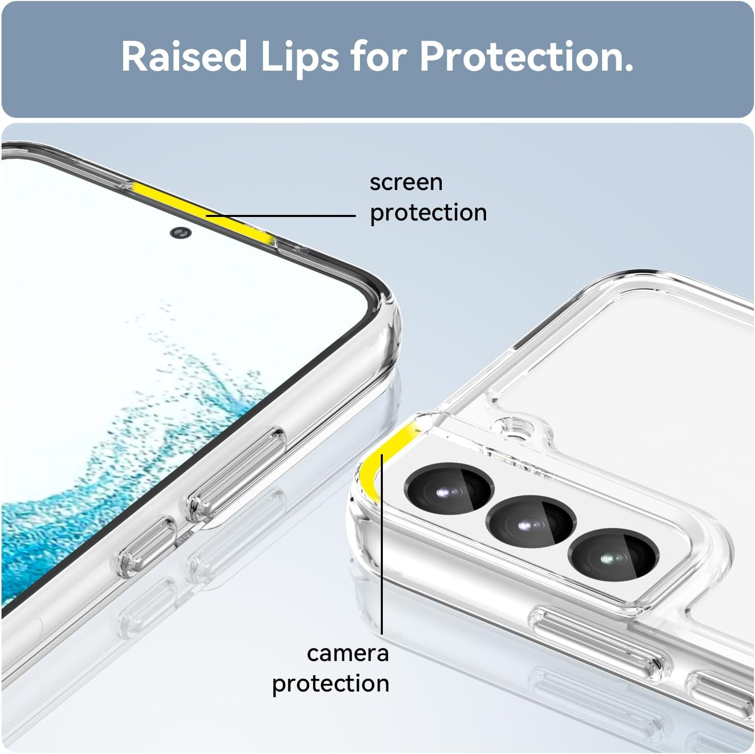 KOARWVC Funda transparente para Galaxy S22, Samsung S22 5G SM-S901U, funda suave y transparente de TPU para teléfono, a prueba de golpes,