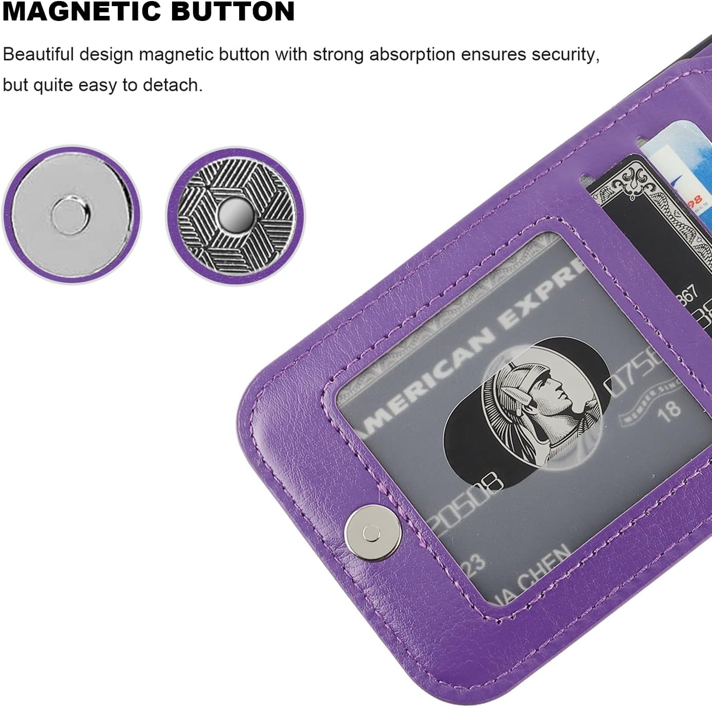 KIHUWEY Funda compatible con iPhone 15 con soporte para tarjeta de crédito, cierre magnético de cuero de alta calidad, función atril, funda