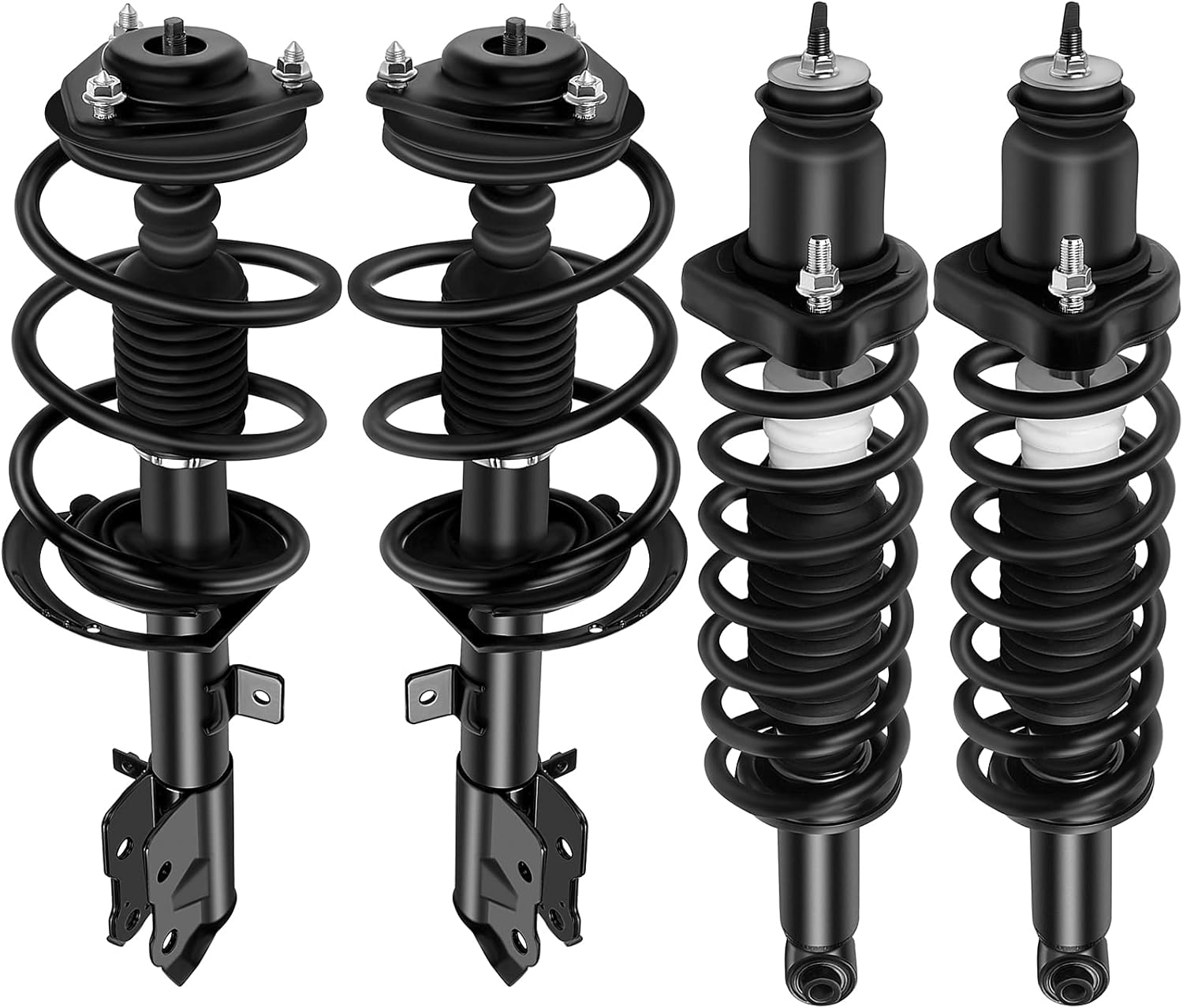 ECCPP Conjunto completo de muelles helicoidales de amortiguador delantero y trasero completo para el lado del conductor y del pasajero para