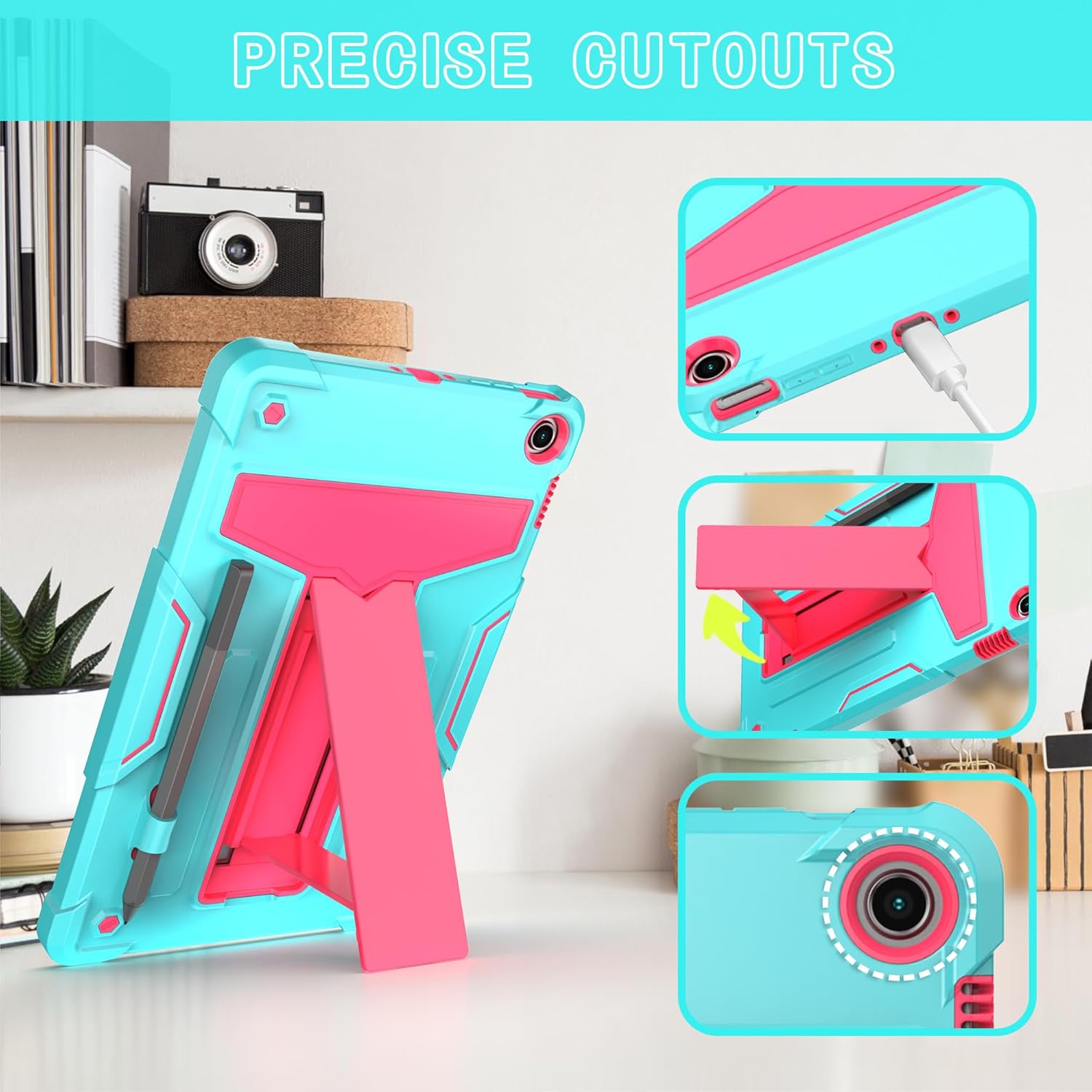 Funda para Tienda Fire Max 11 (13 generación, lanzada en 2023)  Funda protectora híbrida resistente con función atril + 1 protector de pantalla y 1