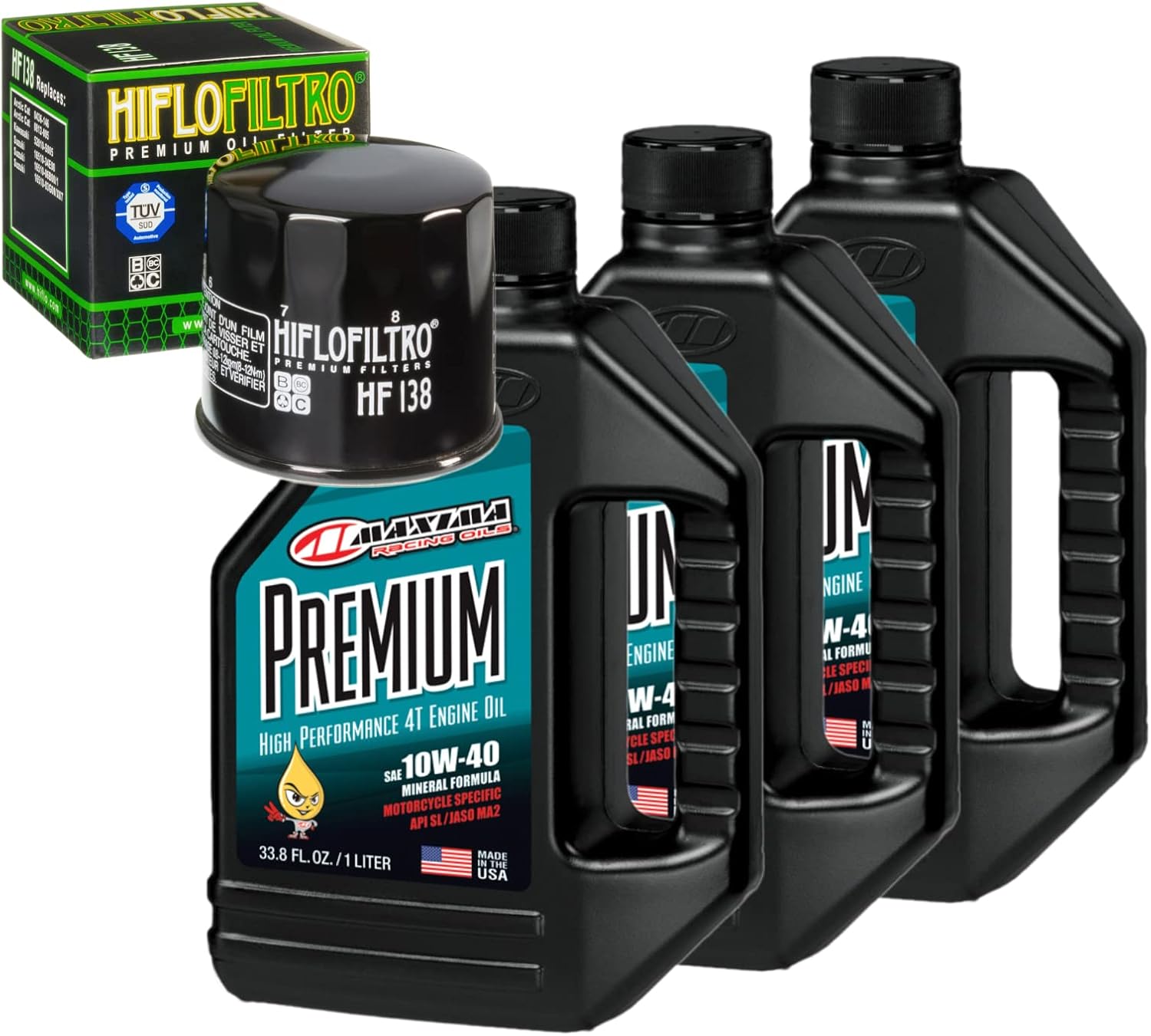 Kit de cambio de aceite compatible con Kymco MXU 450i IRS 4×4 RAD Powersports Premium 4 10W-40 2012