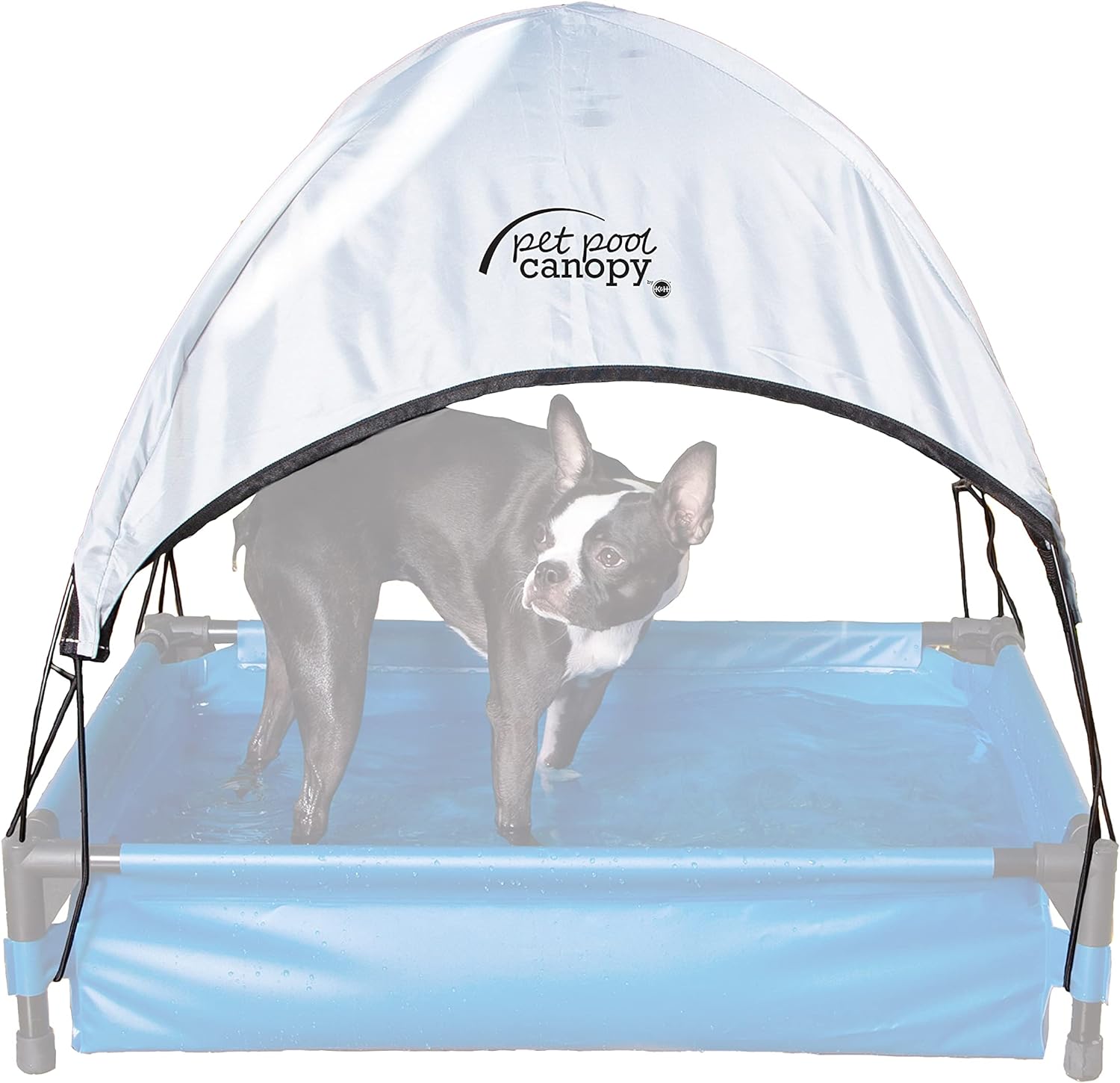 K&H Pet Products Piscina para perros y mascotas – Toldo de baño para mascotas (se vende por separado), color gris, mediano, 25 x 32 pulgadas