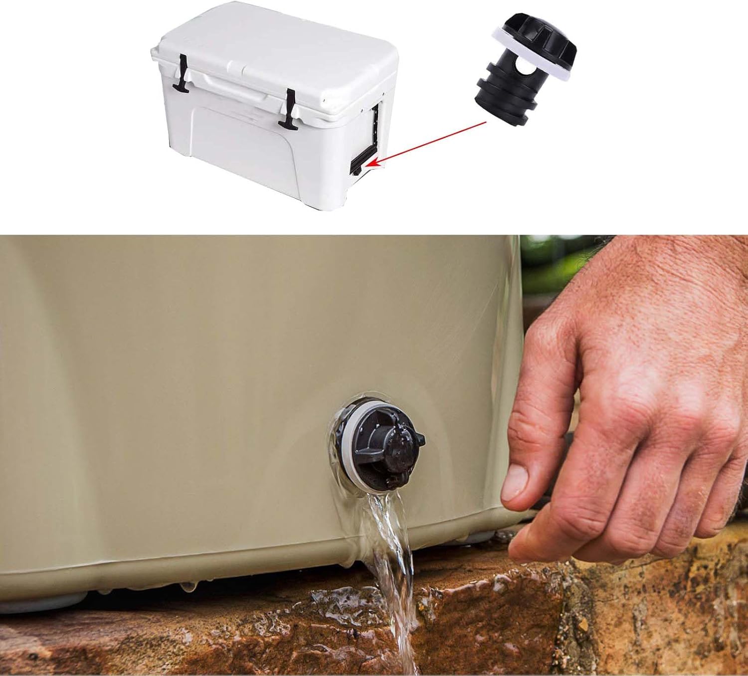 Enchufe enfriador para YETI, paquete de 2 piezas de repuesto compatible con enfriadores YETI RTIC ORCA Roadie y Tundra, accesorios para enfriador
