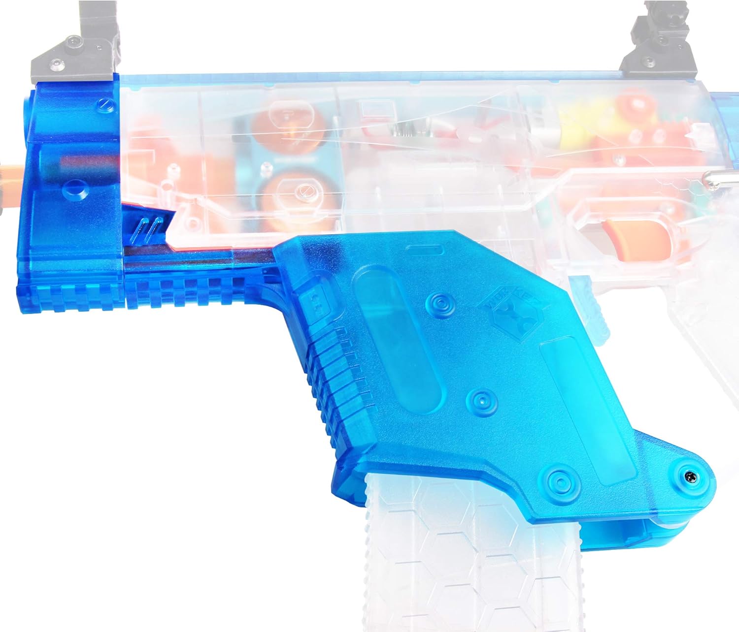 WORKER Modblasters – Kits de pez espada para Nerf Stryfe Modificar Toy Color Azul Transparente