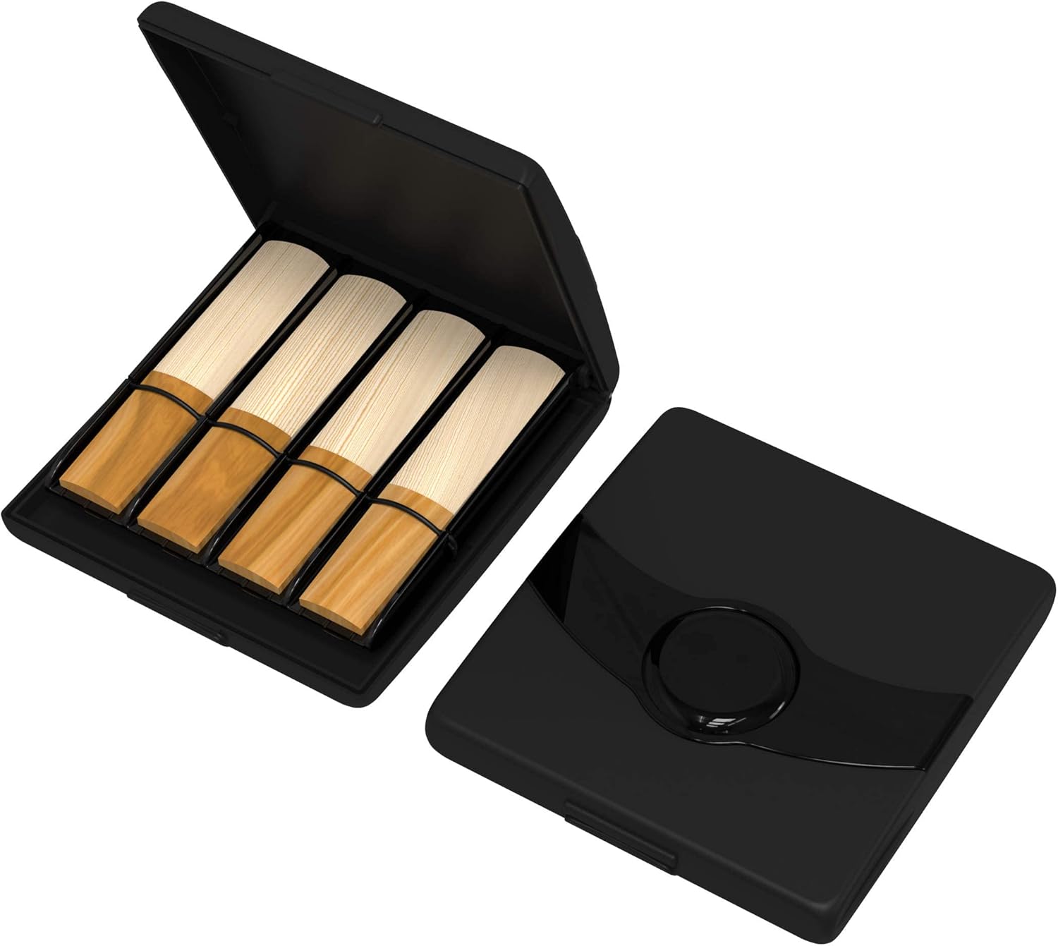 Estuche de almacenamiento para cañas de clarinete, estuche para cañas de saxofón soprano alto tenor, capacidad para 8 piezas (negro)