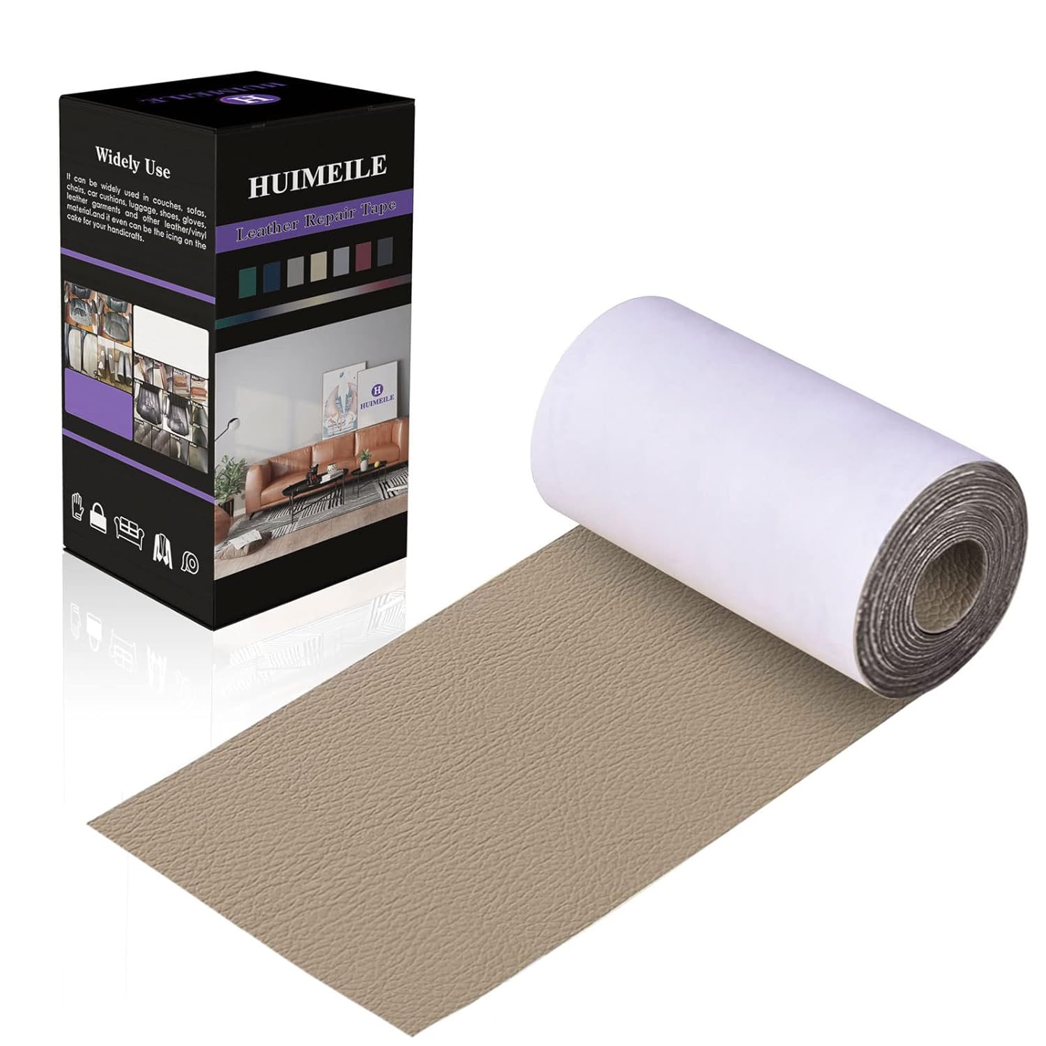 Cinta de parche de reparación de cuero de 4 x 60 pulgadas, cinta autoadhesiva fuerte para muebles, sofás, asientos de automóvil, gabinetes de