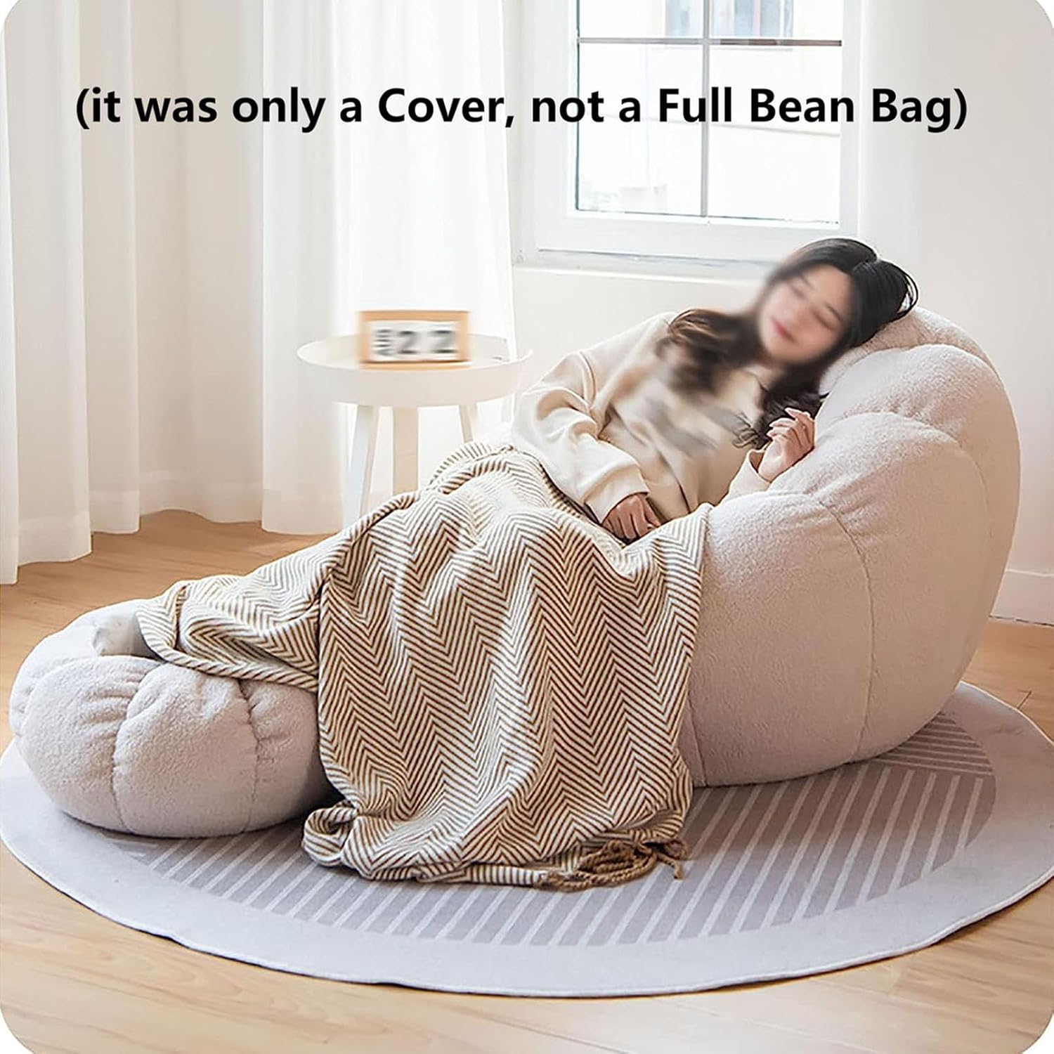 Puf de peluche de animales de peluche, silla puff de espuma viscoelástica ultrasuave, piel de peluche sintética, lavable, funda con cremallera