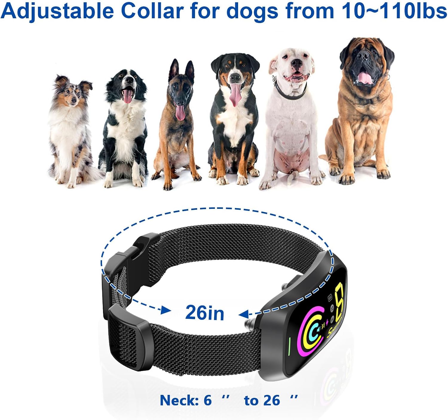 Collar antiladridos para perros grandes, medianos y pequeños, collar automático antiladridos, collar antiladridos para perro, collar de