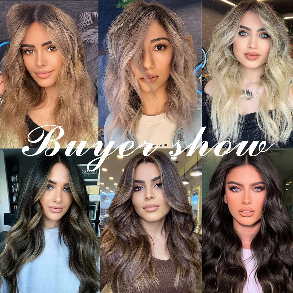 Extensiones de cabello con clip, largo, ondulado, grueso, invisible, pieza de cabello negro, fibra sintética suave de cabeza completa para mujeres,