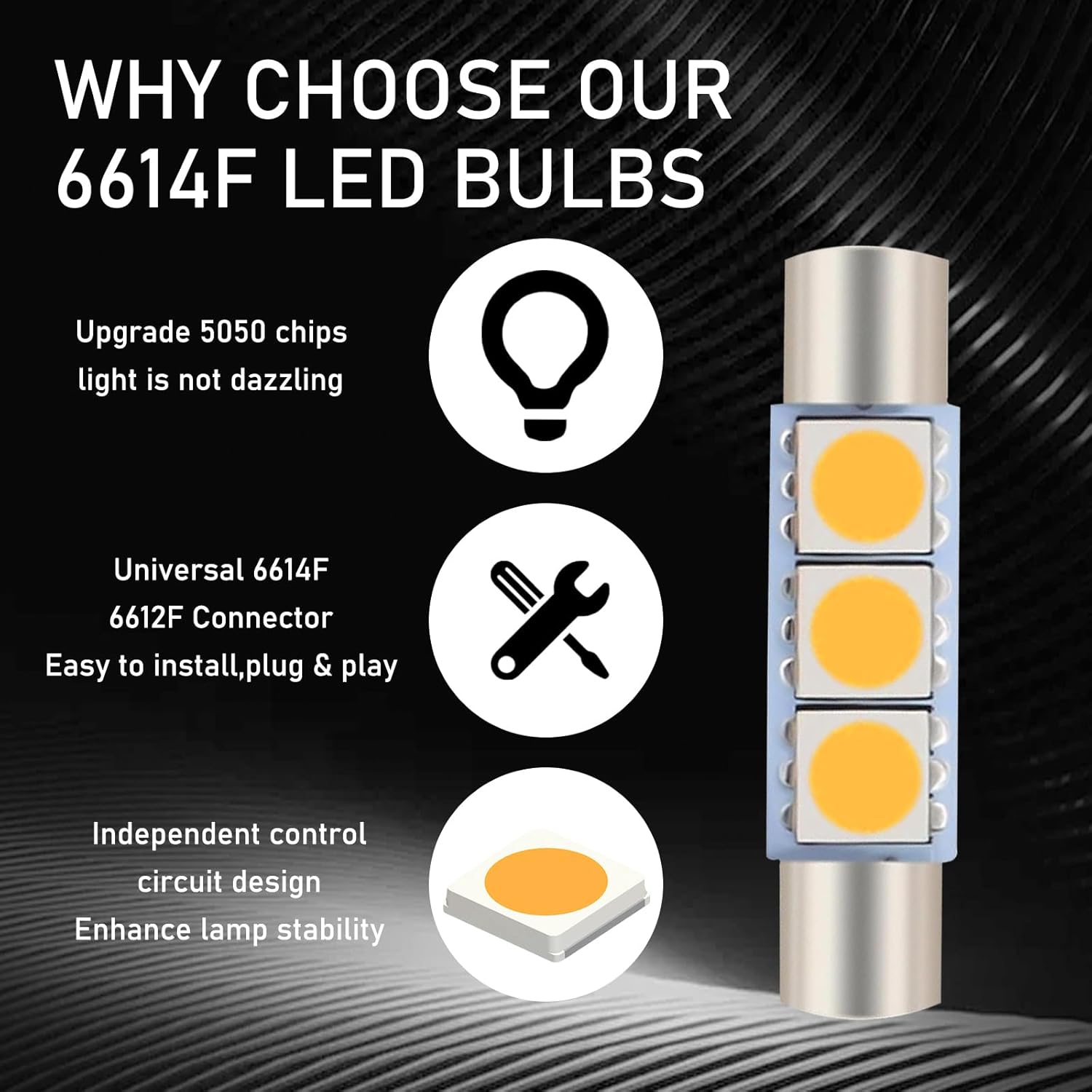 dawfall Pack-10 Car 28mm LED Light, 1.1″ x 0.24″ 5050-3SMD 180 Degree Bright Indoor Light Bulb Replacement, Reading Light Roof Light Makeup Light,