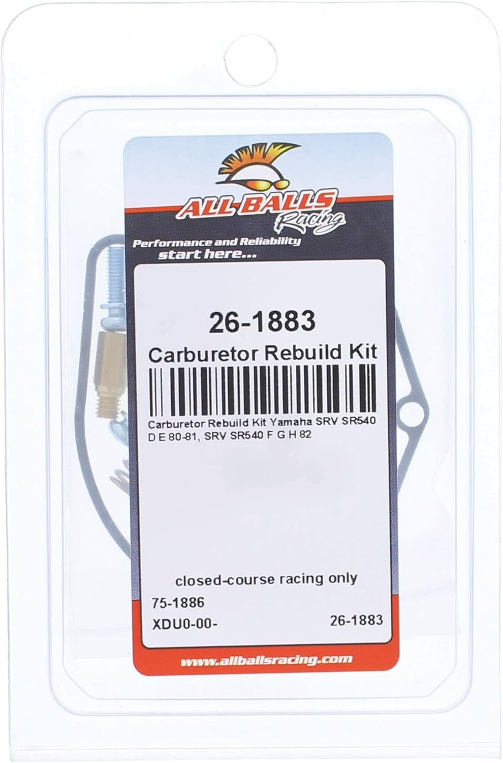 All Balls Racing Kit de reconstrucción de carburador 26-1883 compatible conrepuesto para Yamaha SRV SR540 D E 1980-1981, SRV SR540 F G H 1982