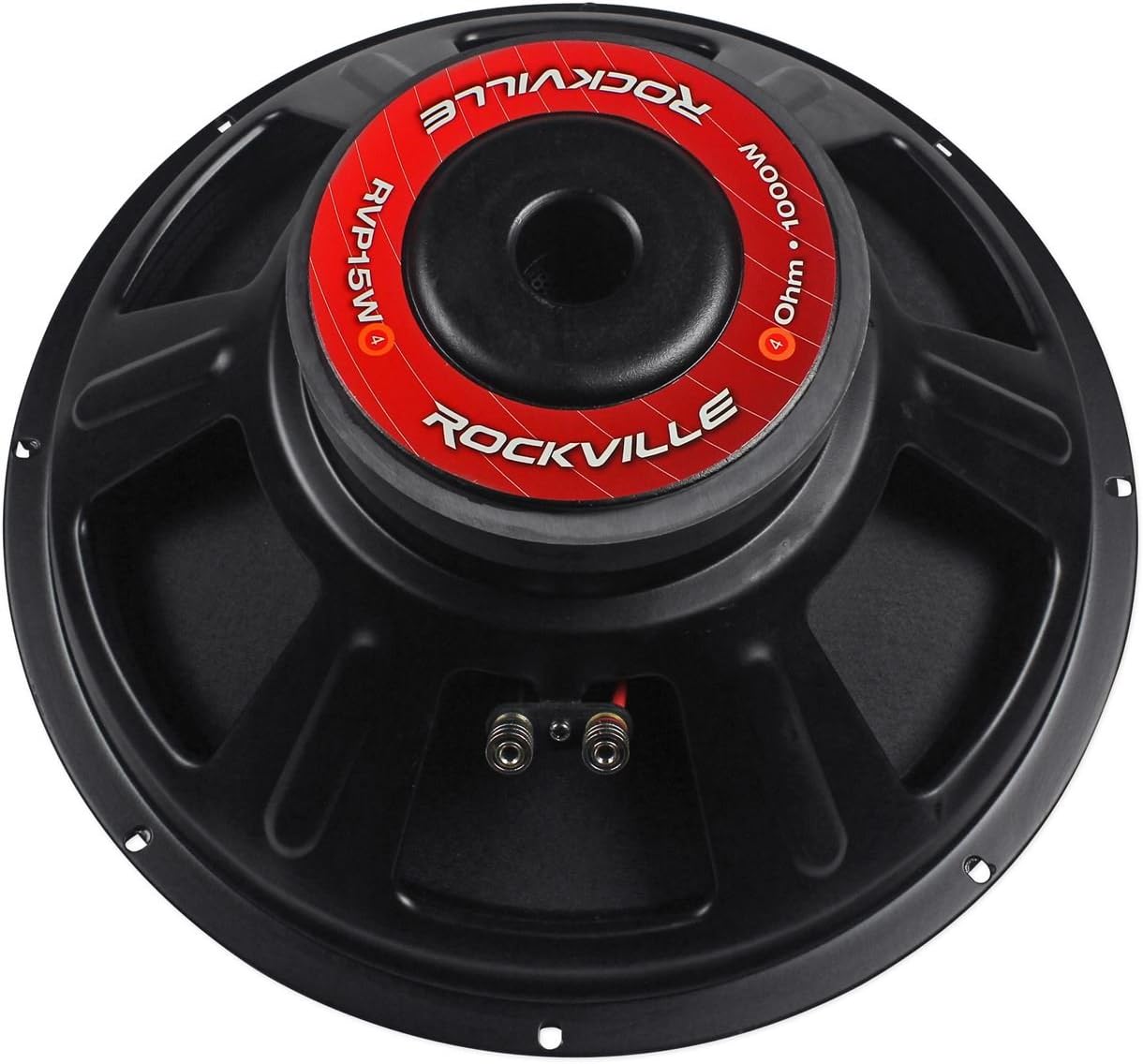Rockville RVP15W4 1000 Watt 15″ Subwoofer DJ Raw 4 Ohm Subwoofer 51OZ Imán Negro