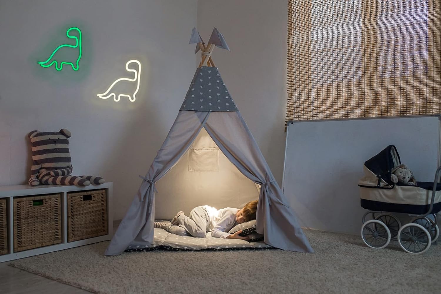 Letrero de neón de dinosaurio, luz LED, decoración de pared, decoración de habitación, bonita luz nocturna, regalo para niños y niñas, regalo para