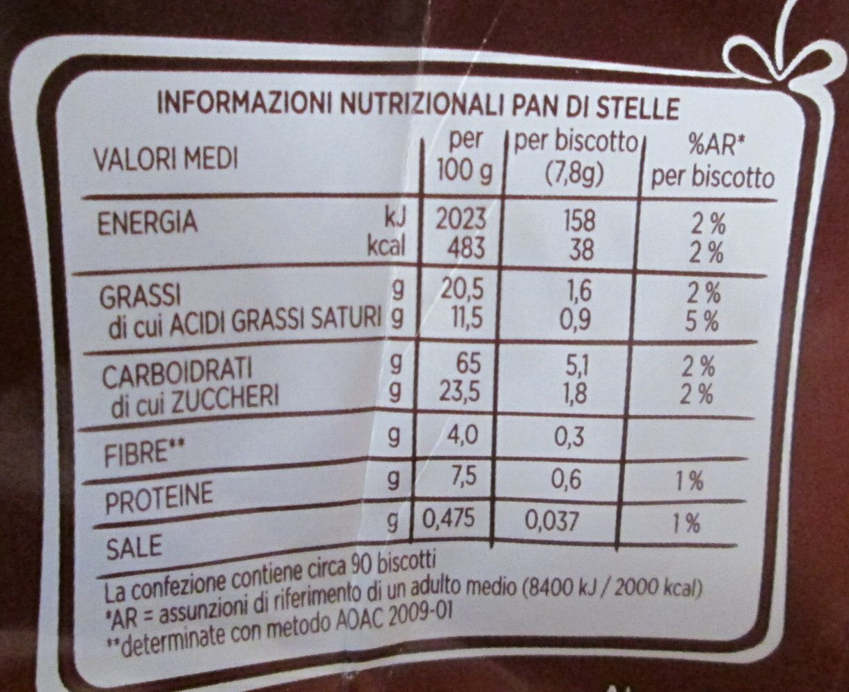 Mulino Bianco Galleta “Pan di Stelle” con cacao, avellanas y muchas estrellas mágicas de glaseado – 12.34 oz (350 g) Paquete de 4 Importación