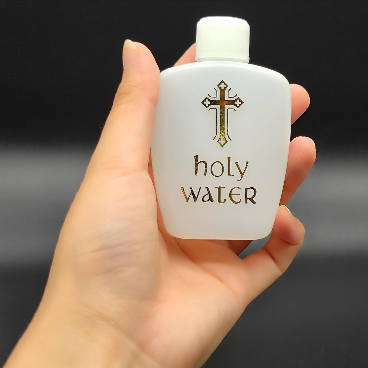 10 botellas vacías de agua bendita con tapa de rosca, contenedor de agua bendita recargable de 2 onzas, botellas decorativas religiosas para