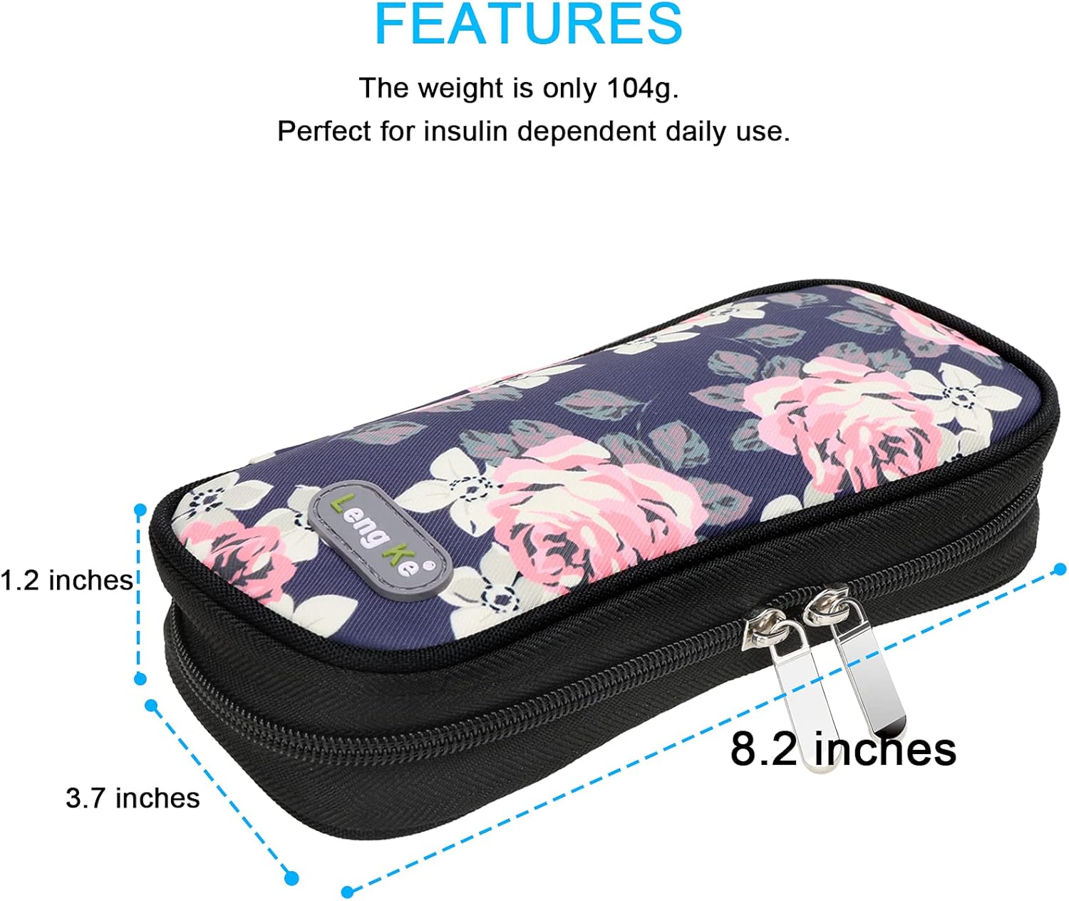 YOUSHARES Estuche de viaje enfriador de insulina, organizador de medicamentos diabéticos con 2 paquetes de hielo para bolígrafos de insulina y otros