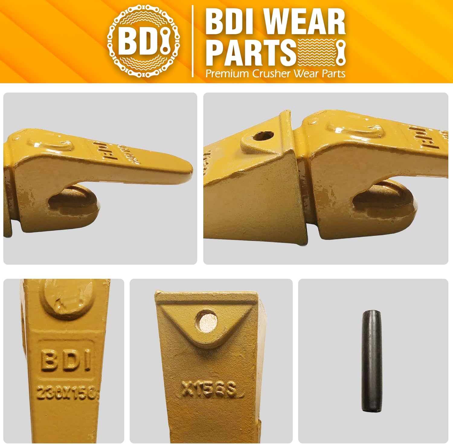 BDI Wear Parts Montaje 230 x 156 retroexcavadora, dientes de cucharón X156S, P156 Flex Pin Bobcat Skid Steer estilo oruga para mini excavadora –