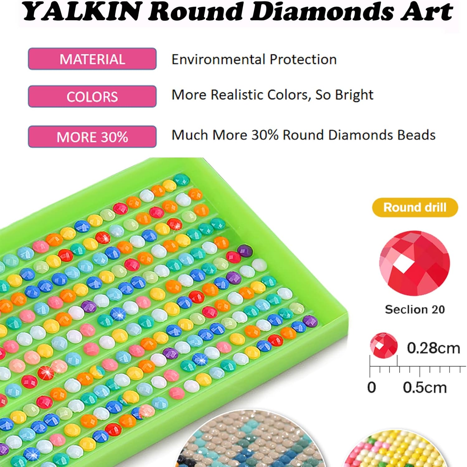 YALKIN Kit de pintura de diamantes grandes de ciervo de Papá Noel para adultos (27.6 x 15.7 pulgadas), taladro redondo completo, festival, arte de