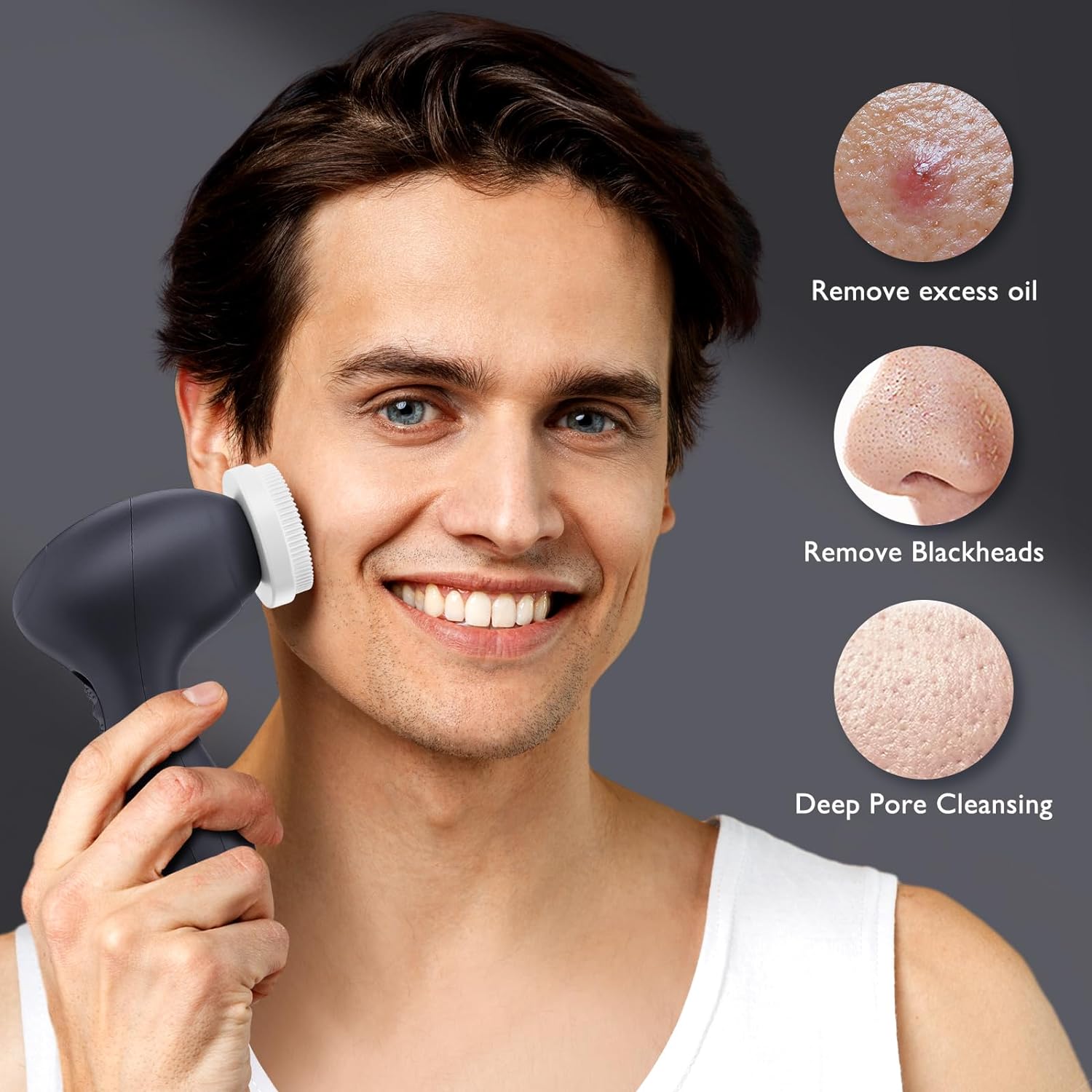 Cepillo de limpieza facial COSLUS 7 en 1 JBK-D Dispositivo limpiador eléctrico giratorio exfoliante impermeable de limpieza profunda, máquina