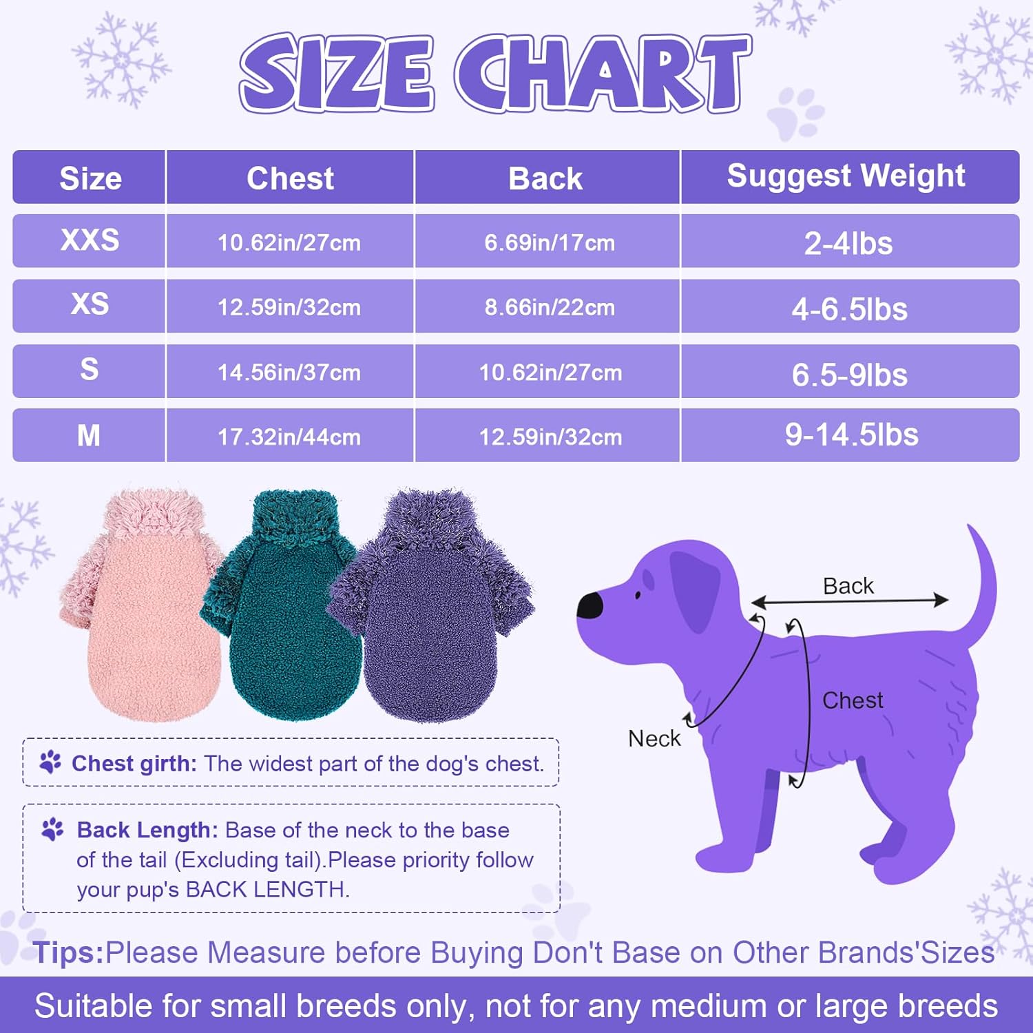 XXS Suéter para perro, ropa de taza de té, suéter de chihuahua para perros pequeños, suéter suave y cálido para cachorros, suéter de invierno para