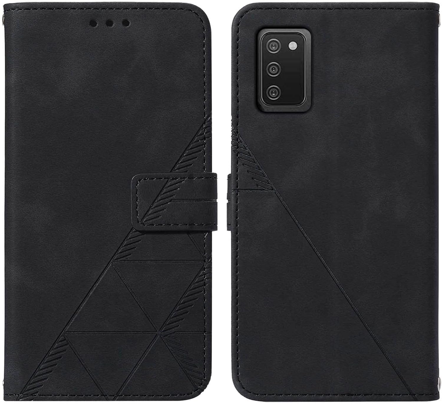 Funda A03s, funda para Galaxy A03s, función atril, correa de muñeca, ranuras para tarjetero, funda protectora interior de TPU para Samsung A03s,