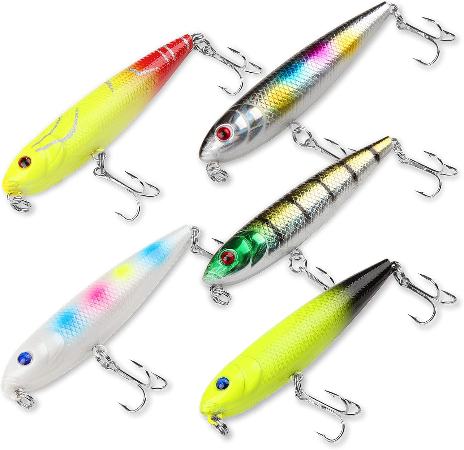 Topwater – Señuelos para lápices de agua, señuelos duros flotantes para lubina, trucha, lucioperca, señuelos flotantes para lápices