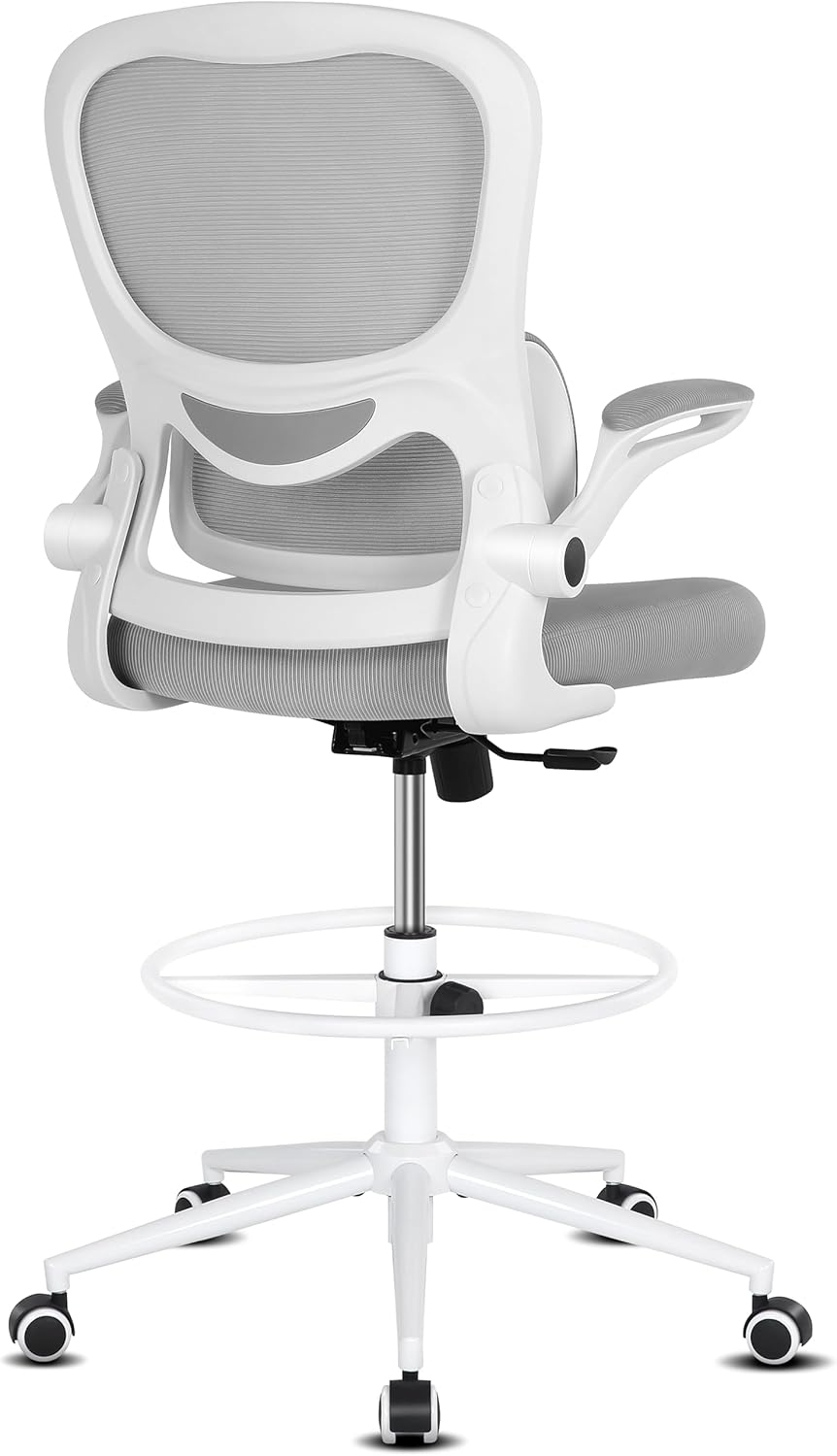 Misolant Silla de dibujo, silla de oficina alta para escritorio de pie, silla de oficina alta con altura ajustable y reposapiés, silla de dibujo de