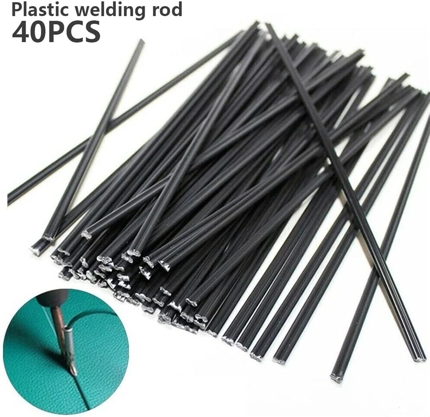 Varillas de soldadura Alambre de soldadura 40pcs Varillas de soldadura de plástico 7.874 in Longitud ABSPPPVCPE Varillas de soldadura 0.197×0.079 in