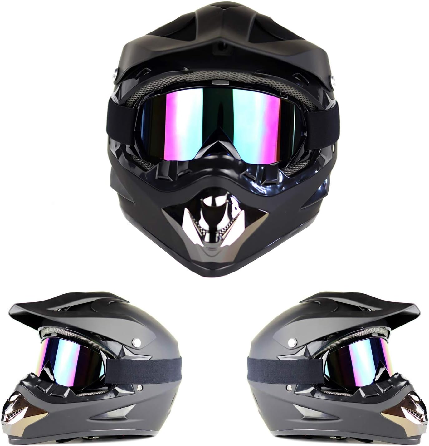 Gafas de motocicleta Dirt Bike Motocross ATV gafas todoterreno MX anti UV esquí ajuste sobre gafas arrancables para hombres, mujeres, jóvenes y