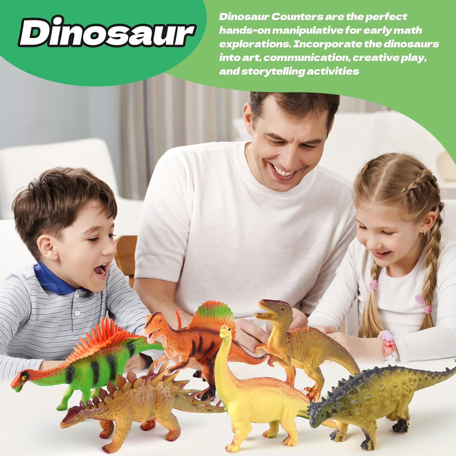 Figura de dinosaurio realista, 6 paquetes de 6.5 pulgadas, juego de dinosaurios para niños de 3, 4, 5, 6, 6 y más años