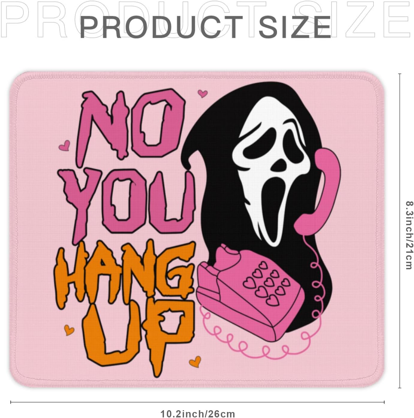Alfombrilla de mouse cuadrada de calavera rosa para escritorio, base de goma antideslizante con borde cosido, alfombrilla de mouse para computadora
