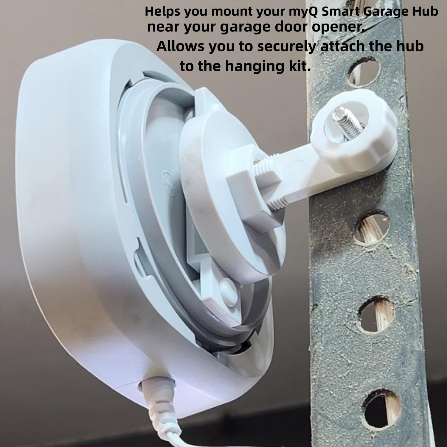 Soporte de montaje para myQ Chamberlain Garage Smart Hub, sin taladrar, sin herramientas, sin instalación de perforación, compatible con