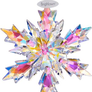 Adornos de copo de nieve, adornos de Navidad de cristal multicolor de 4 pulgadas, adornos de árbol de Navidad de cristal, decoraciones colgantes de Adornos de copo de nieve, adornos de Navidad de cristal multicolor de 4 pulgadas, adornos de árbol de Navidad de cristal, decoraciones colgantes de