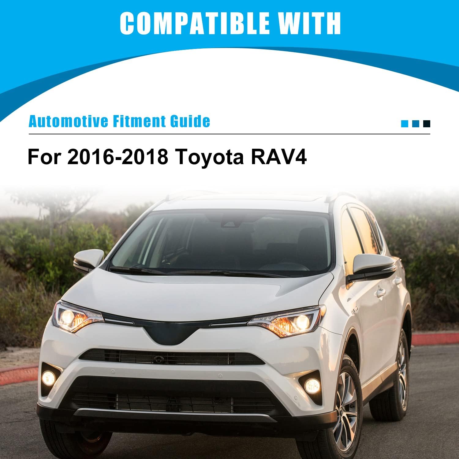 CPW Conjunto de luces antiniebla compatible con Toyota RAV4 2016-2018, par de luces antiniebla de conducción de lente transparente, juego de