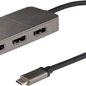 StarTech.com Adaptador multimonitor USB-C de 3 puertos, USB tipo C a 3 puertos DisplayPort 1.4 MST, extensor de pantalla de computadora portátil StarTech.com Adaptador multimonitor USB-C de 3 puertos, USB tipo C a 3 puertos DisplayPort 1.4 MST, extensor de pantalla de computadora portátil