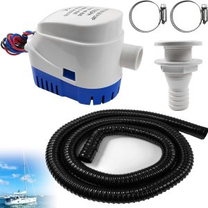 Kit de bomba de sentina automática para barcos, kit de plomería de bomba de sentina de 1-18 pulgadas, incluye bomba de sentina de 12 V 1100 Gph, 1 Kit de bomba de sentina automática para barcos, kit de plomería de bomba de sentina de 1-18 pulgadas, incluye bomba de sentina de 12 V 1100 Gph, 1
