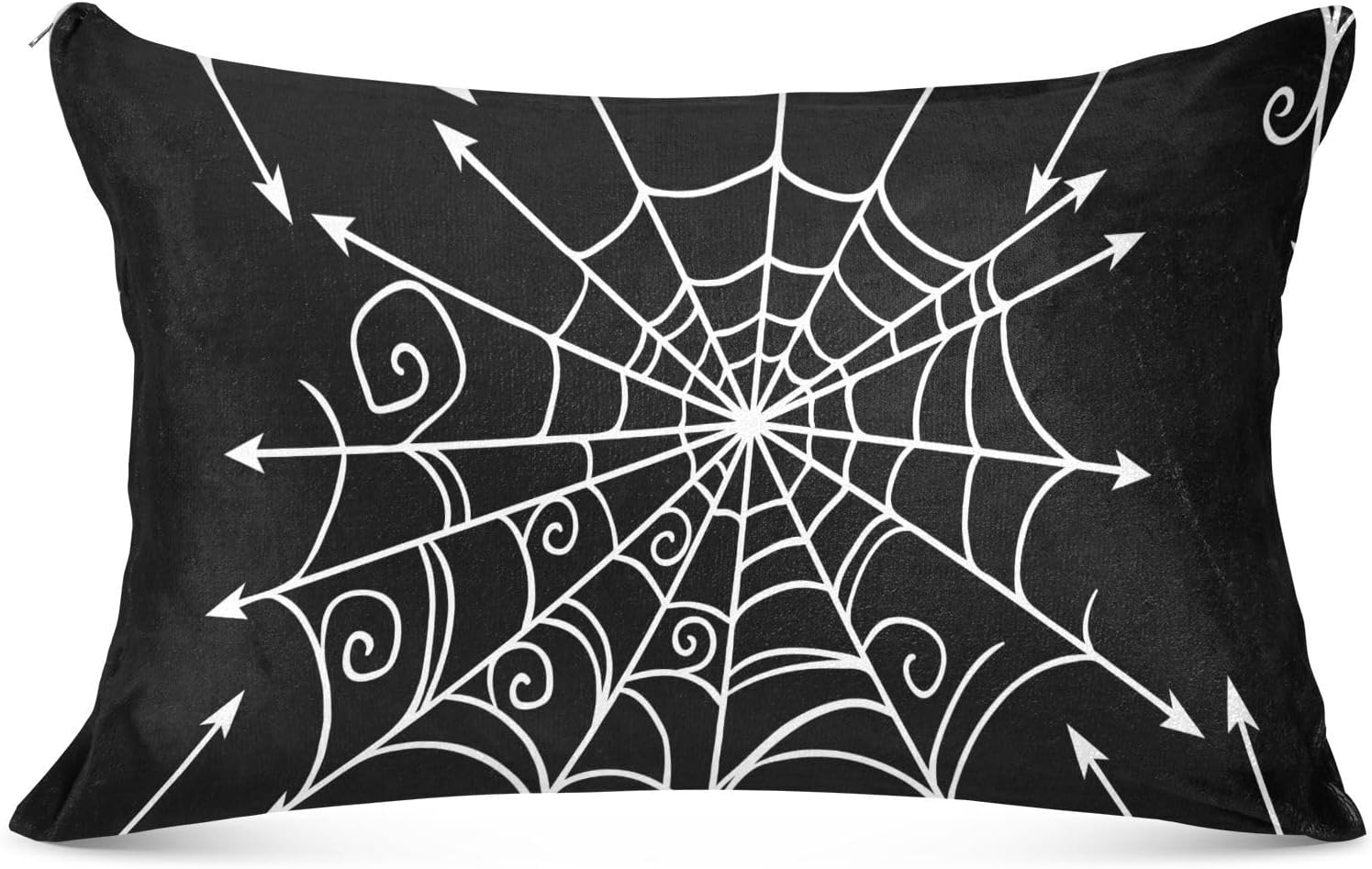 Emelivor Spiderweb – Fundas de almohada de Halloween de terciopelo, fundas de cojín suaves, fundas de almohada cómodas, almohadas decorativas para