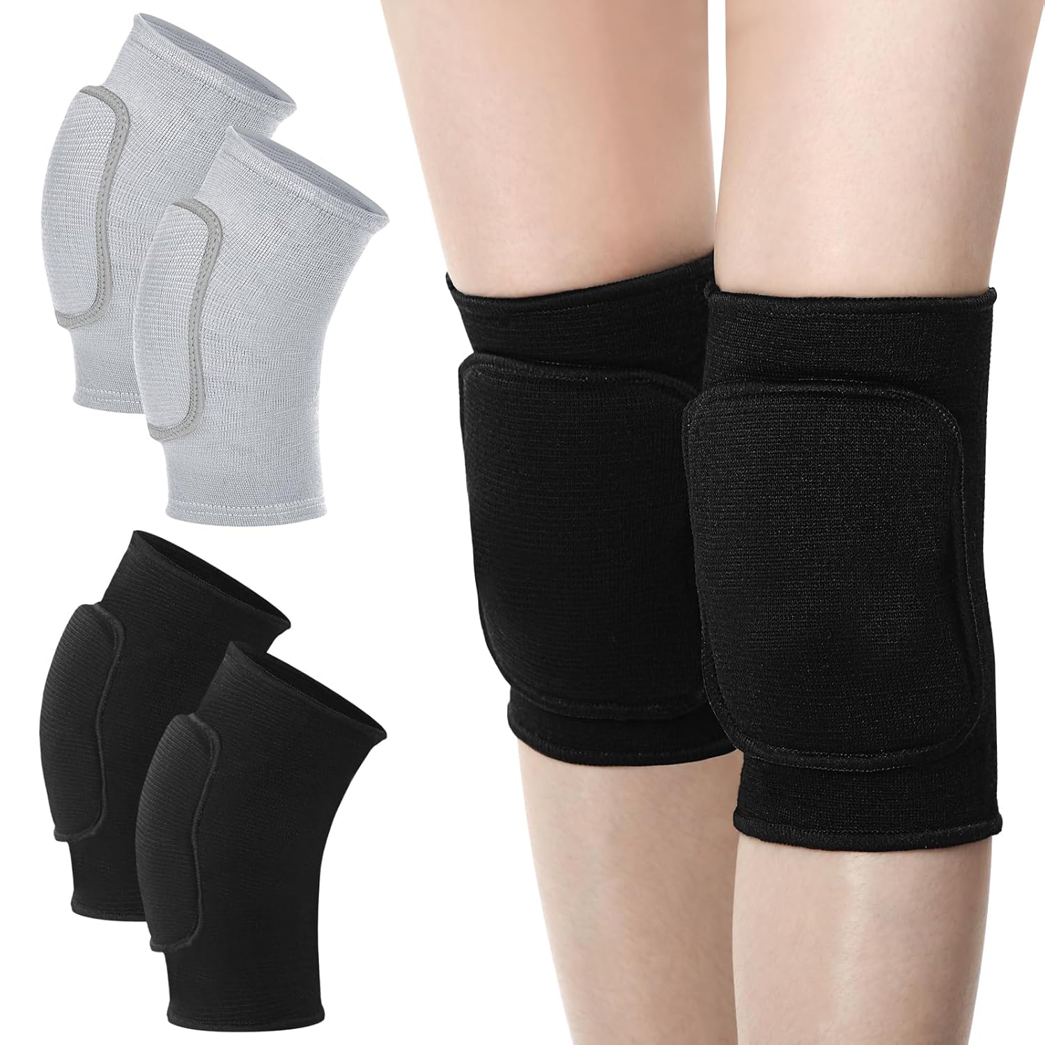 Zomiboo Rodilleras de esponja antideslizantes para niños, para bailar, voleibol, voleibol, rodilleras, suaves y transpirables, elásticas para