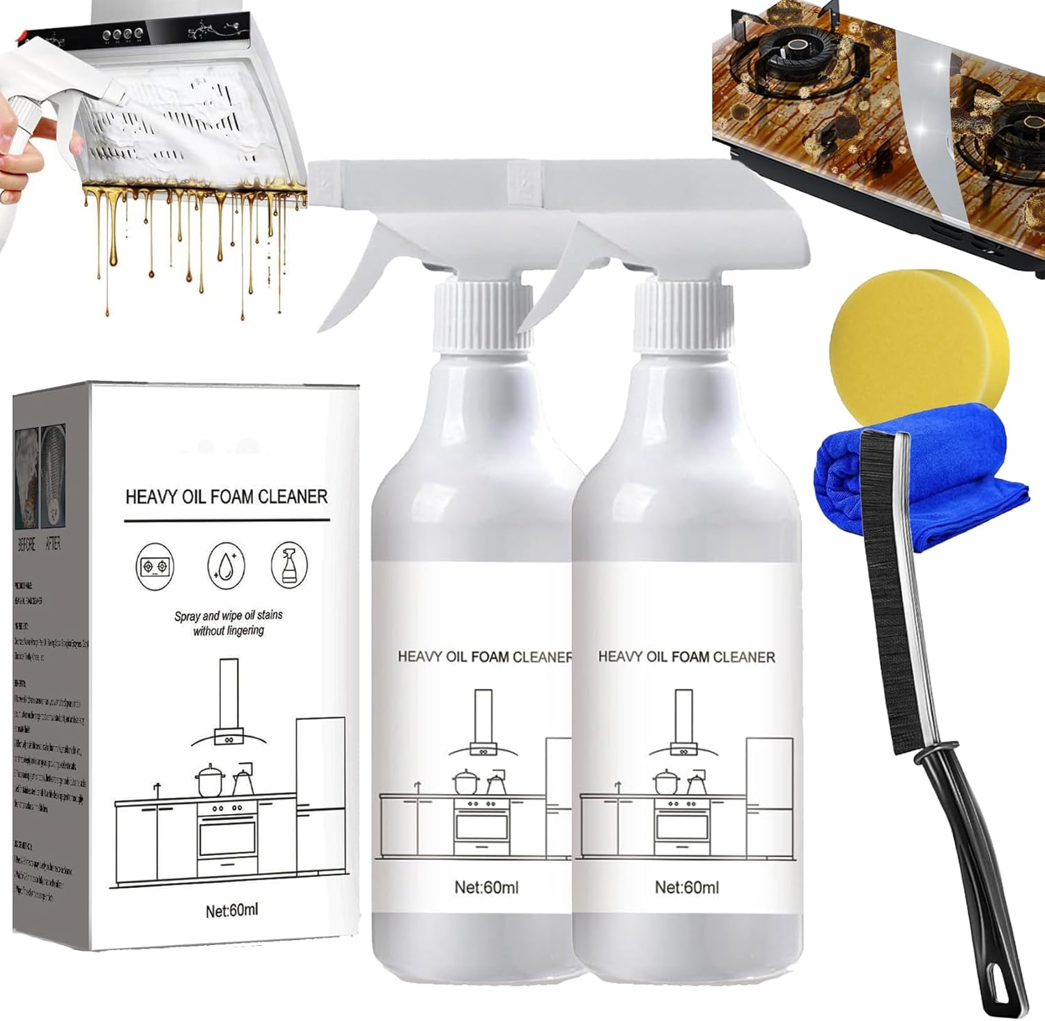 KCRPM Spray de espuma contra salpicaduras, limpiador de horno de espuma contra salpicaduras, limpiador multiusos, limpiador de burbujas para horno,