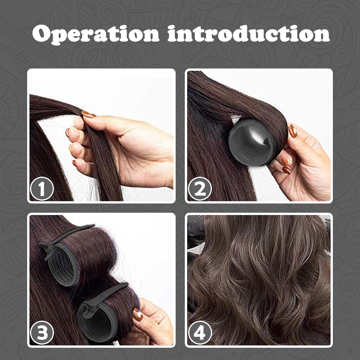 Juego de rodillos para el cabello, 18 rodillos autoadhesivos sin calor con clips y peine, rizadores de salón para estilos de bricolaje, 3 tamaños en