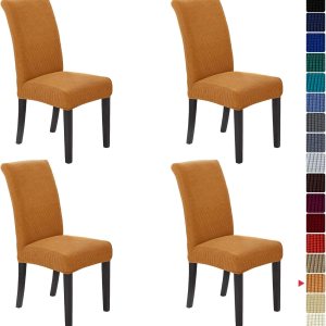 Fundas para sillas de comedor (juego de 2, 4 o 6) extraíbles, lavables, fundas protectoras de tela suave y elástica, para hogar, fiesta, hotel, Fundas para sillas de comedor (juego de 2, 4 o 6) extraíbles, lavables, fundas protectoras de tela suave y elástica, para hogar, fiesta, hotel,