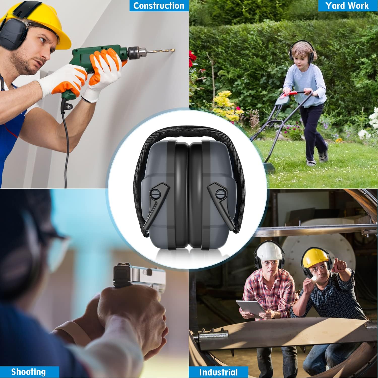 ucho Protección auditiva delgada de 34 dB  Orejeras de diseño especial, peso más ligero y máxima protección auditiva