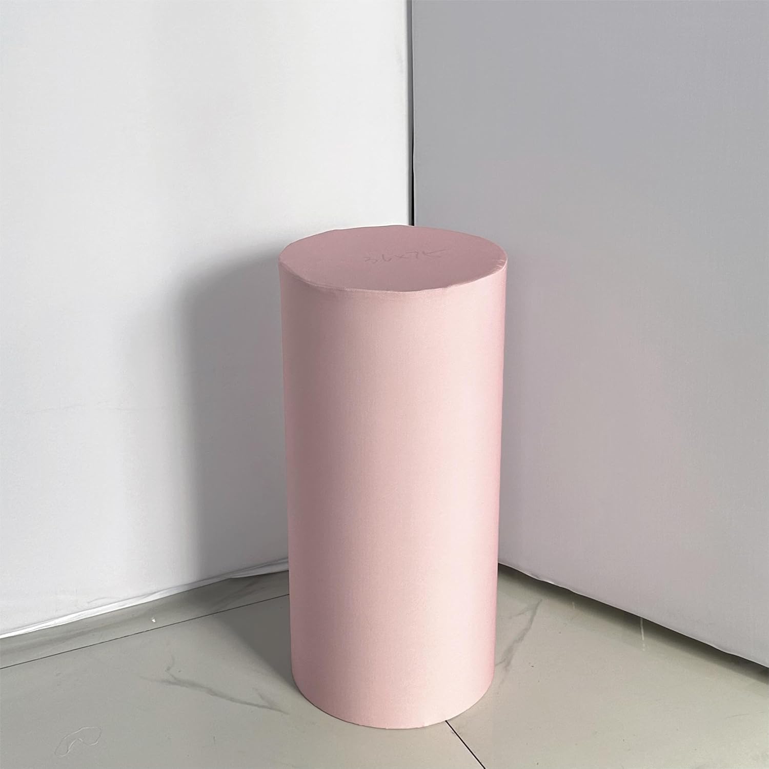 Cubiertas de pedestal redondas de color rosa carne sólida para fiesta de cumpleaños, cubierta de zócalo rosa, cubierta de cilindro redondo de tela