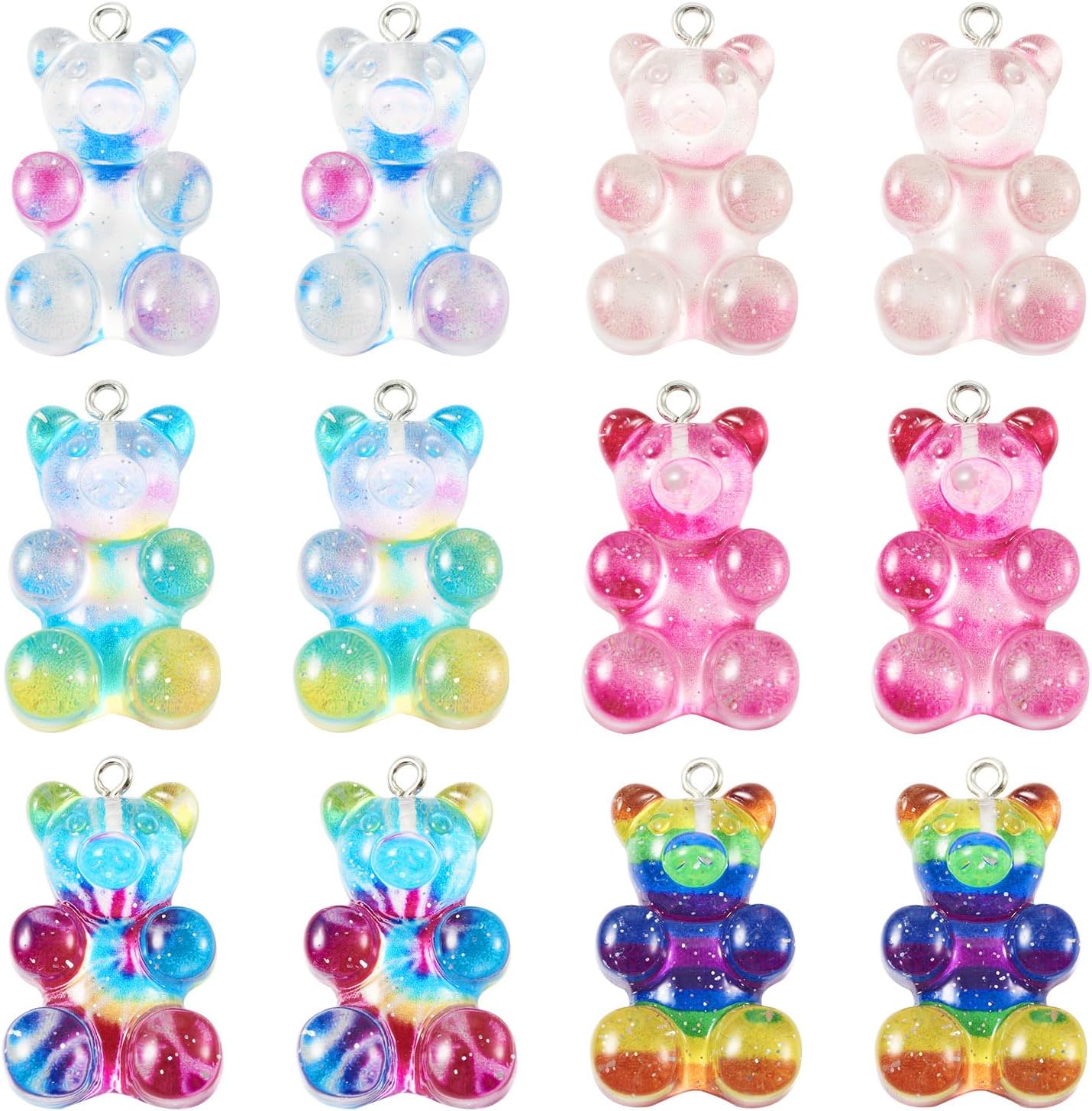 Cabujones de oso gomoso de colores, Resina, No es una piedra preciosa