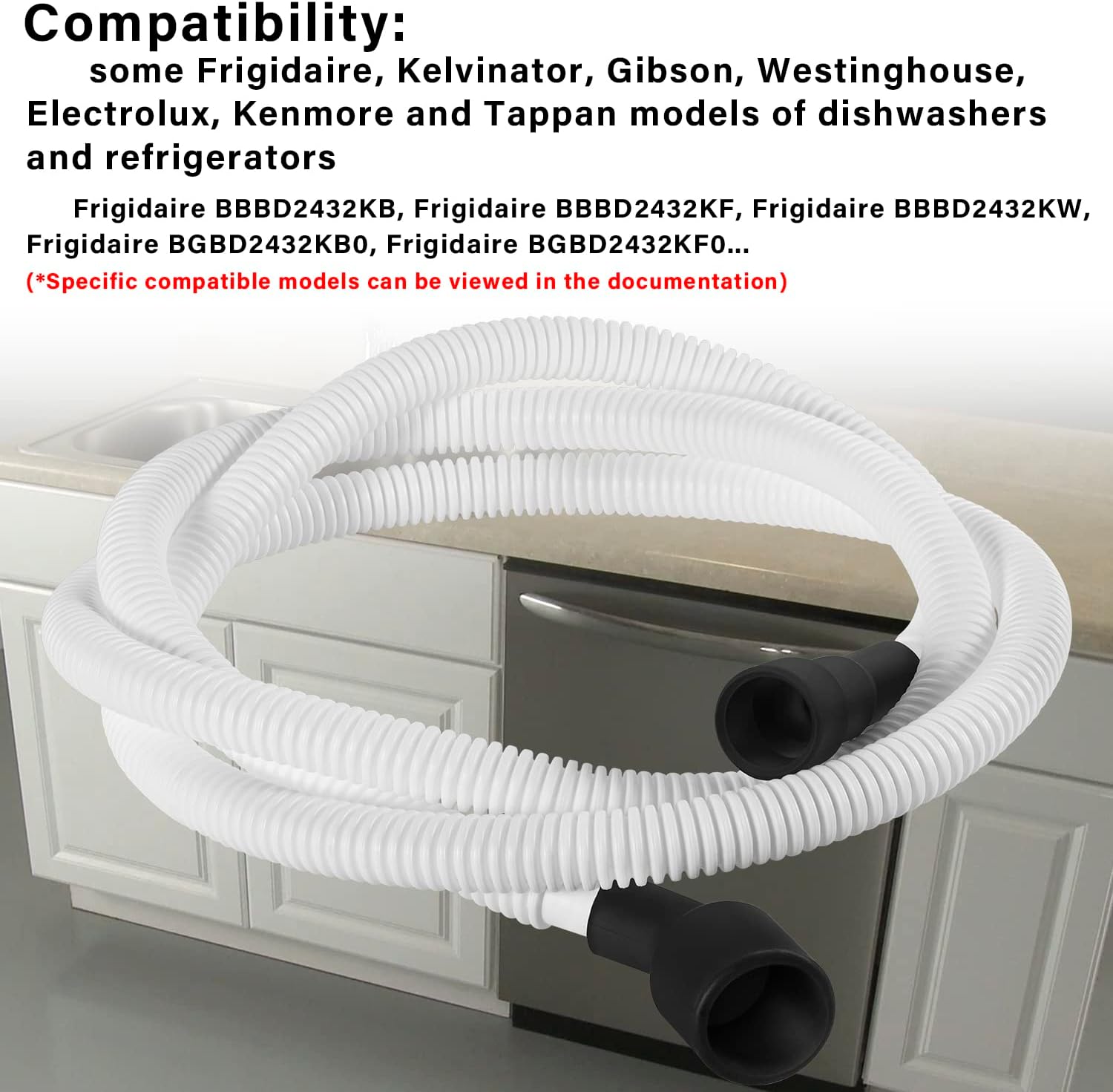 Manguera de drenaje 807117001, compatible con algunos lavavajillas Frigidaire y Electrolux