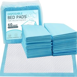 Almohadillas de cama desechables para incontinencia de 24 x 36 pulgadas, 60 unidades, almohadillas desechables para adultos, ultra absorbentes, 1.59 Almohadillas de cama desechables para incontinencia de 24 x 36 pulgadas, 60 unidades, almohadillas desechables para adultos, ultra absorbentes, 1.59